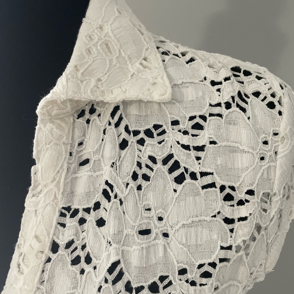 Maison Jules polo style lace look top in small - Picture 6 of 8